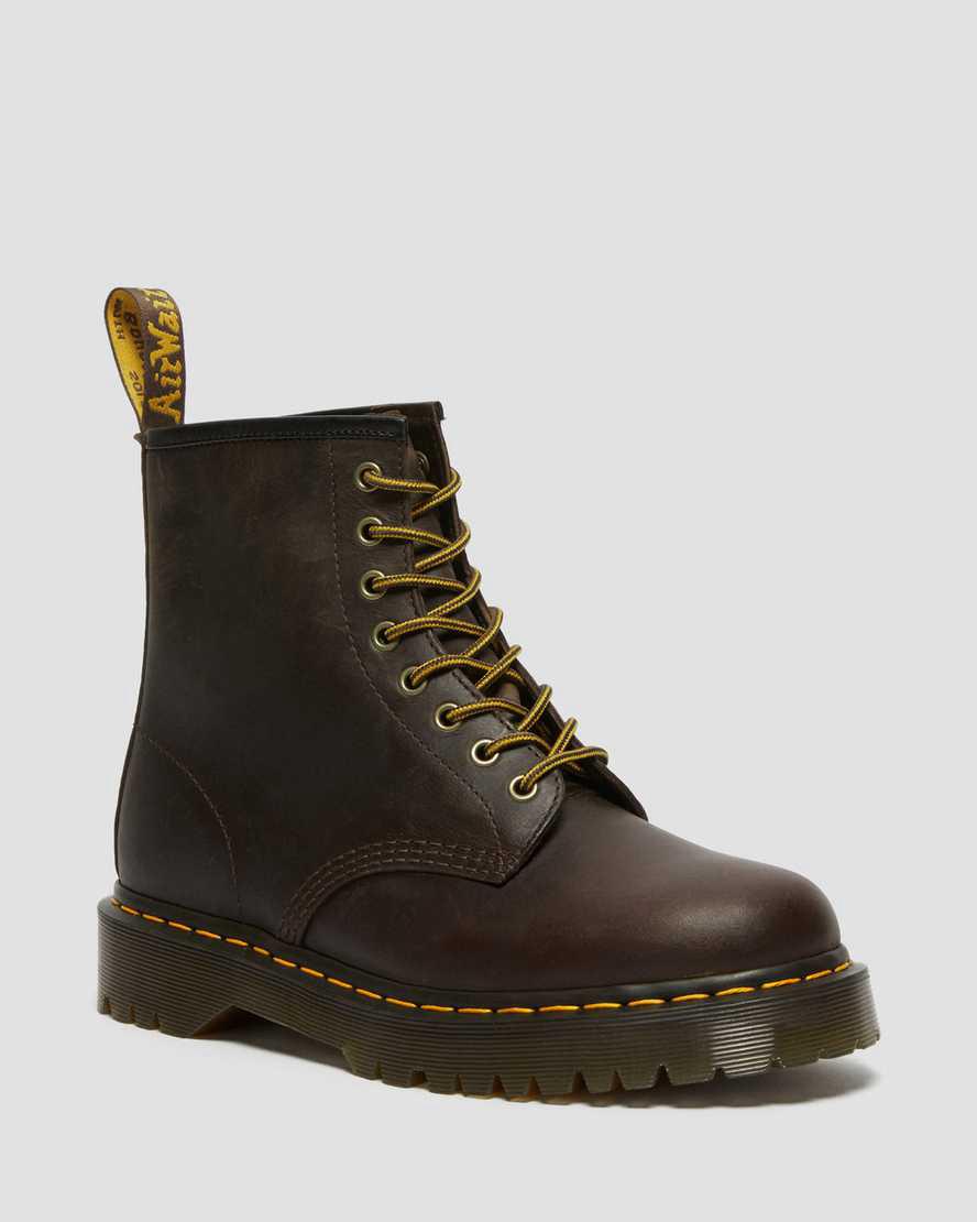 Dr Martens 1460 Bex Crazy Horse Deri Dantel Up Erkek Bilek Boy Bot Koyu Kahverengi Türkiye | 92853-DGRS