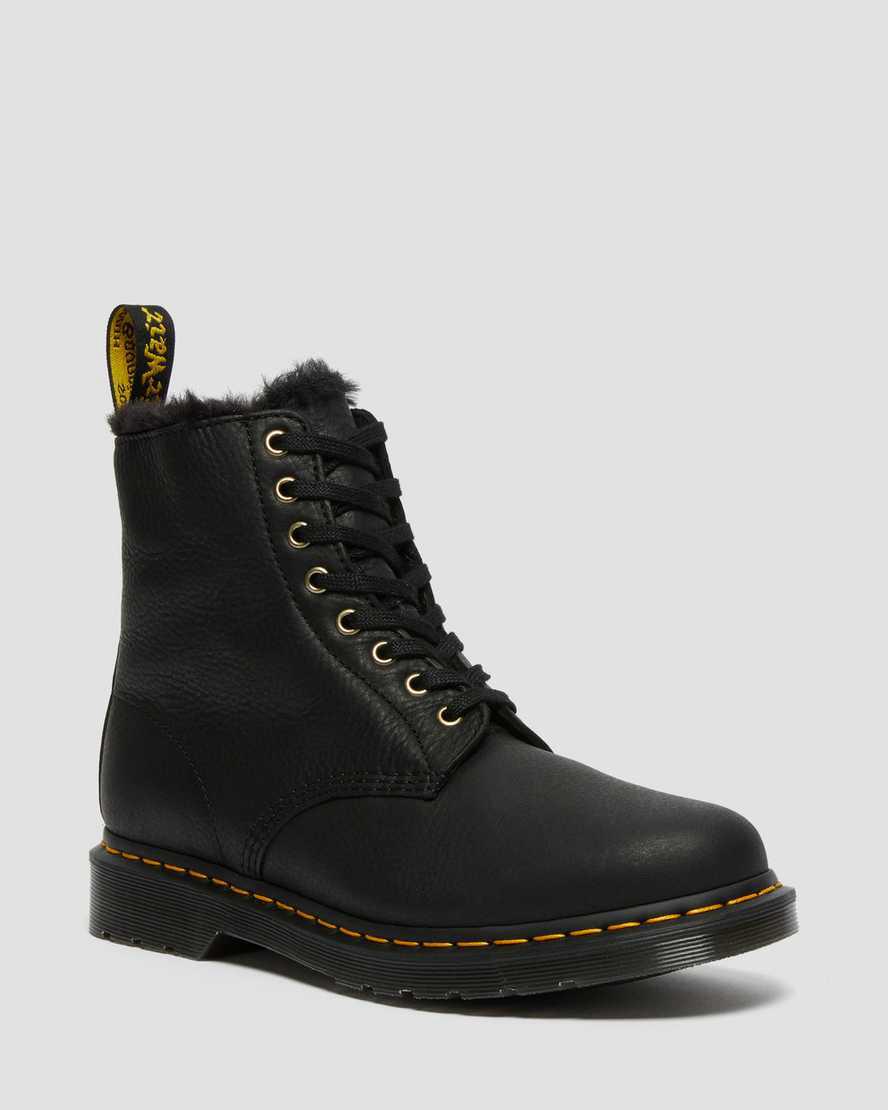 Dr Martens 1460 Pascal Faux Fur Astar Dantel Up Erkek Bilek Boy Bot Siyah Türkiye | 05294-OYZL
