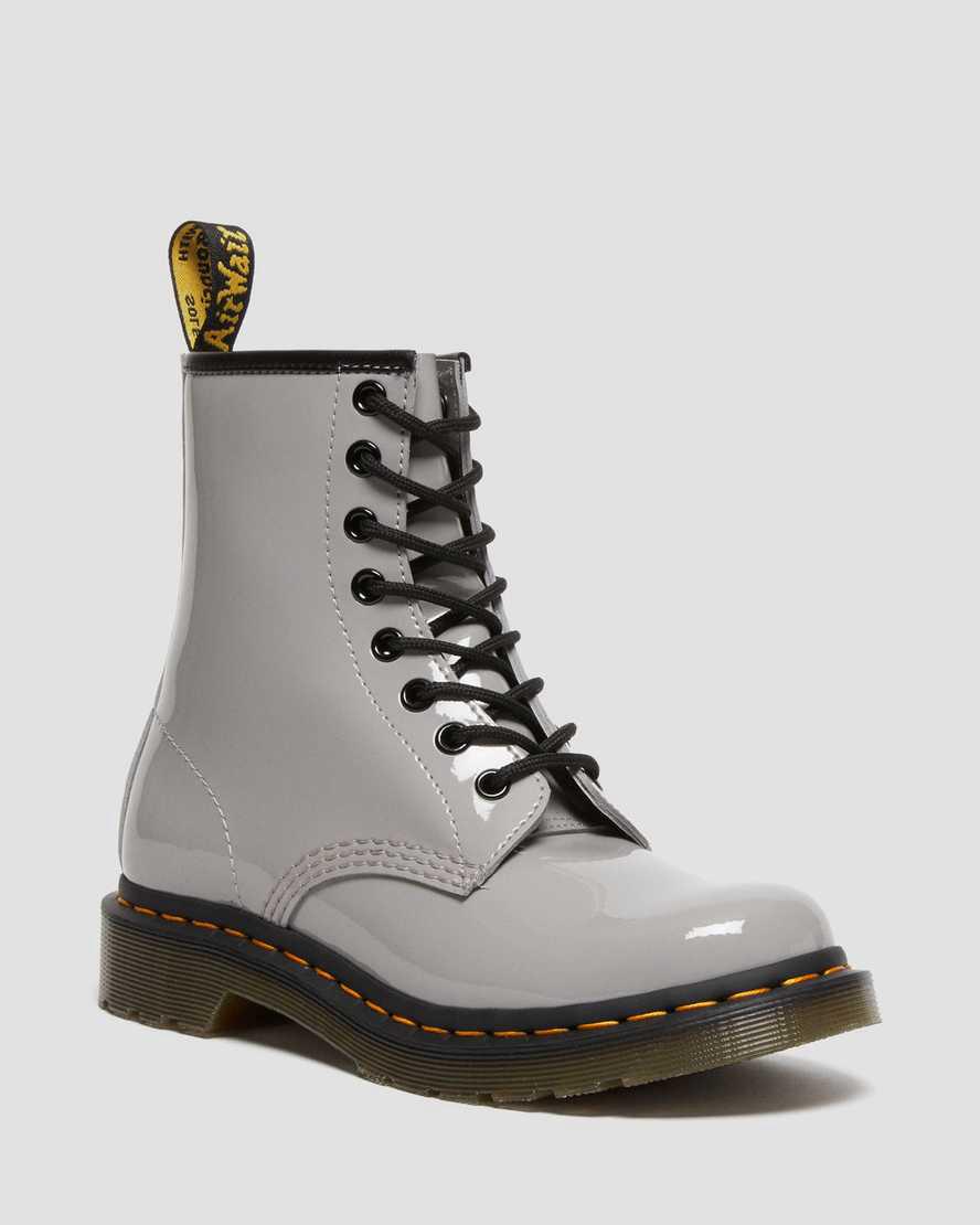 Dr Martens 1460 Rugan Deri Kadın Bağcıklı Bot Gri Türkiye | 89142-MOAD