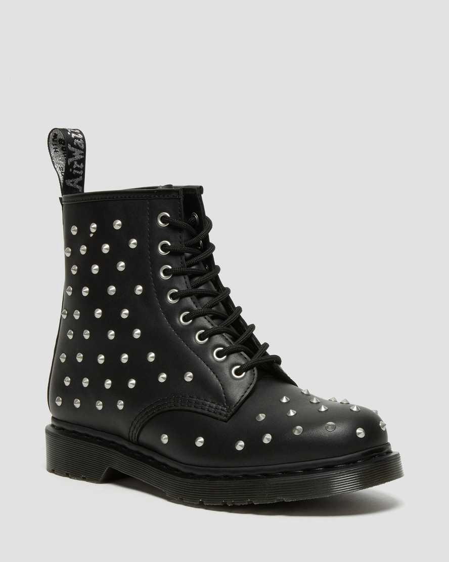 Dr Martens 1460 Stud Wanama Deri Dantel Up Erkek Bilek Boy Bot Siyah Türkiye | 25437-OSWD