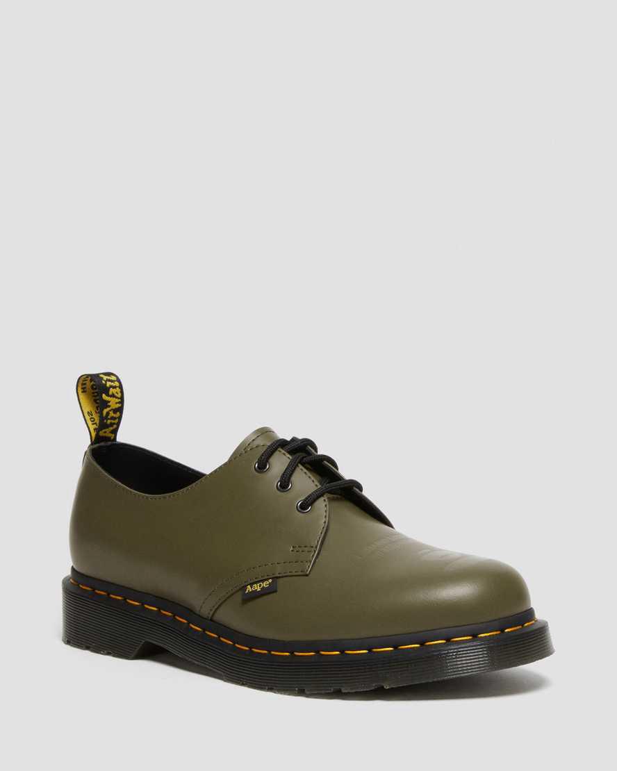 Dr Martens 1461 AAPE Smooth Deri Kadın Oxford Ayakkabı Zeytin Yeşili Yeşil Türkiye | 83016-SYKV