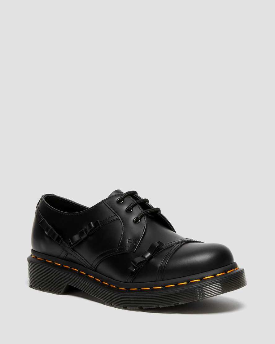 Dr Martens 1461 Bow Smooth Deri Kadın Oxford Ayakkabı Siyah Türkiye | 12389-MCQT