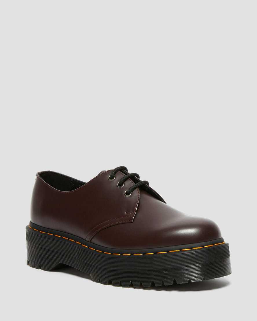 Dr Martens 1461 Smooth Deri Platform Erkek Oxford Ayakkabı Bordo Türkiye | 34958-IKRA