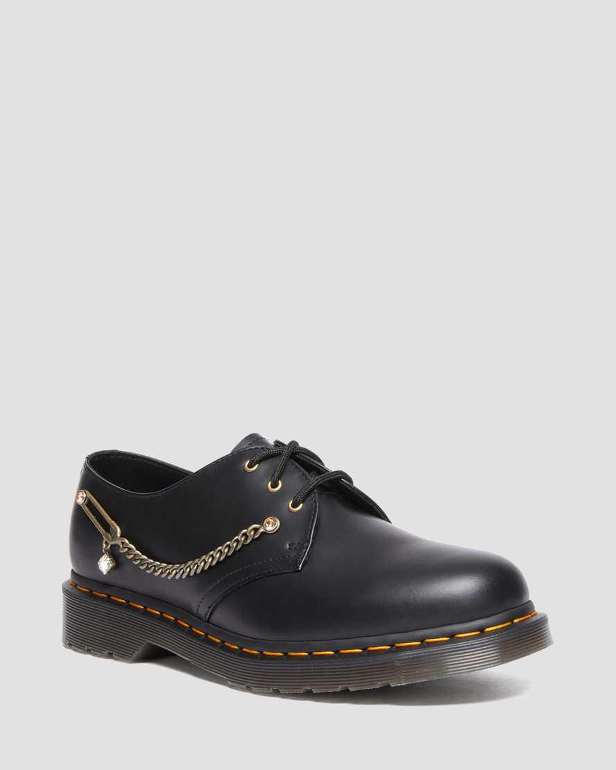 Dr Martens 1461 Swarovski Deri Erkek Oxford Ayakkabı Siyah Türkiye | 46758-KTRU