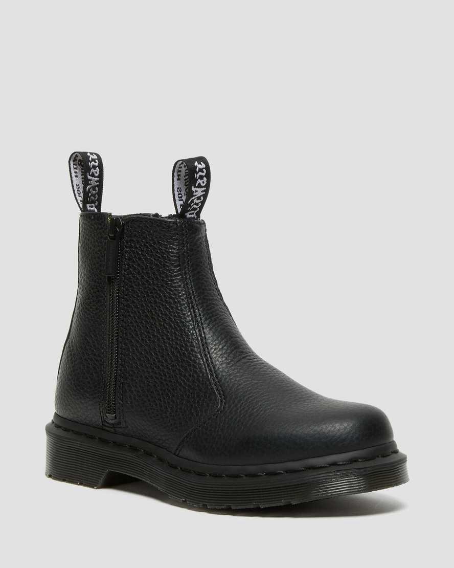 Dr Martens 2976 Deri Fermuarlı Kadın Chelsea Bot Siyah Türkiye | 08617-VMUW