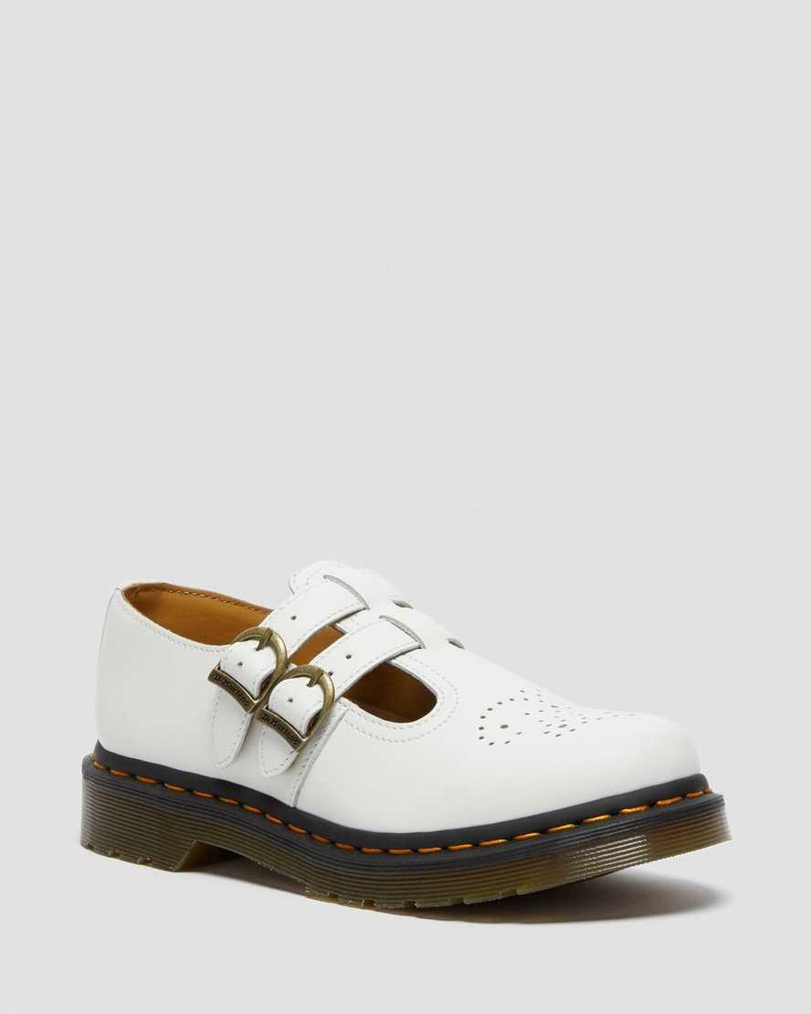 Dr Martens 8065 Smooth Deri Kadın Mary Jane Ayakkabı Beyaz Türkiye | 62148-BDLH
