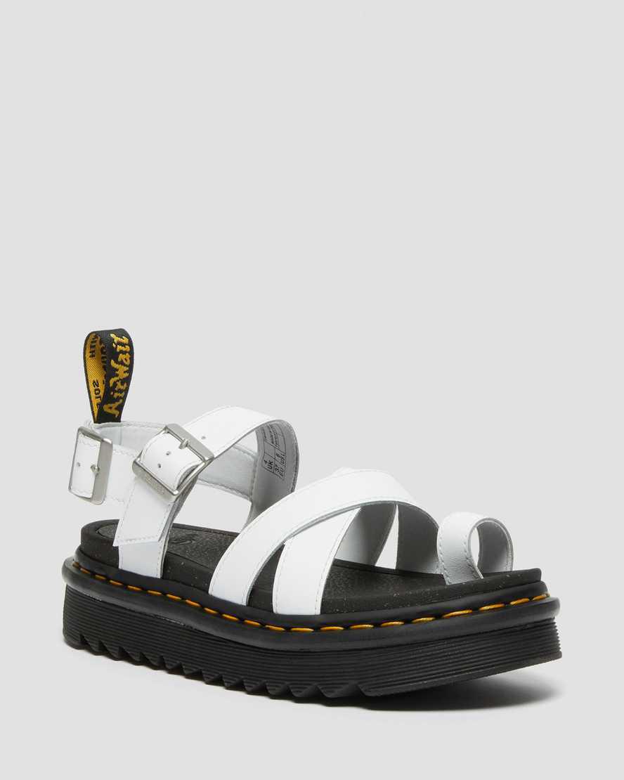 Dr Martens Avry Hydro Deri Askılı Kadın Gladyatör Sandalet Beyaz Türkiye | 27043-FROY