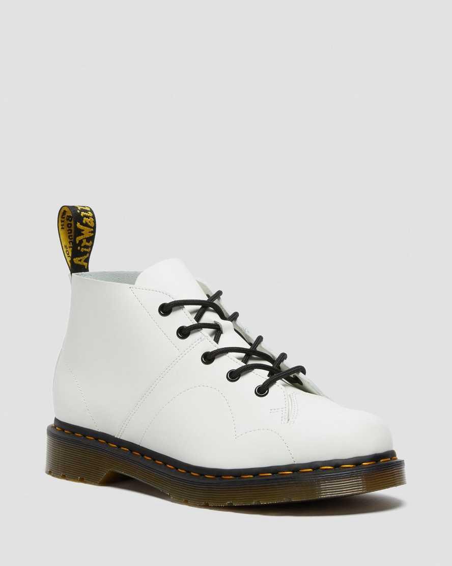 Dr Martens Church Smooth Deri Monkey Erkek Bilek Boy Bot Beyaz Türkiye | 42718-AJOE