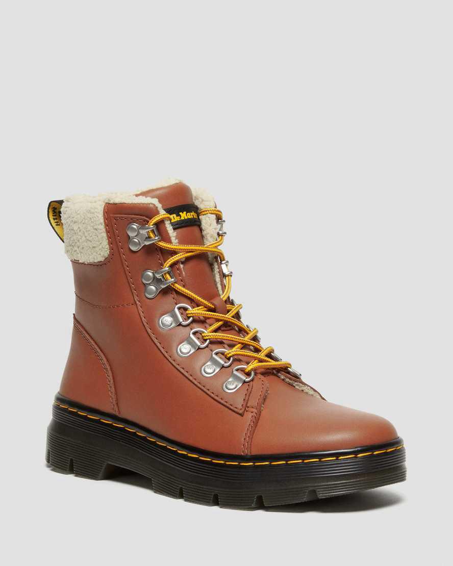 Dr Martens Combs Faux Fur-Astar Kadın Bilek Boy Bot Kahverengi Türkiye | 85461-FEHM