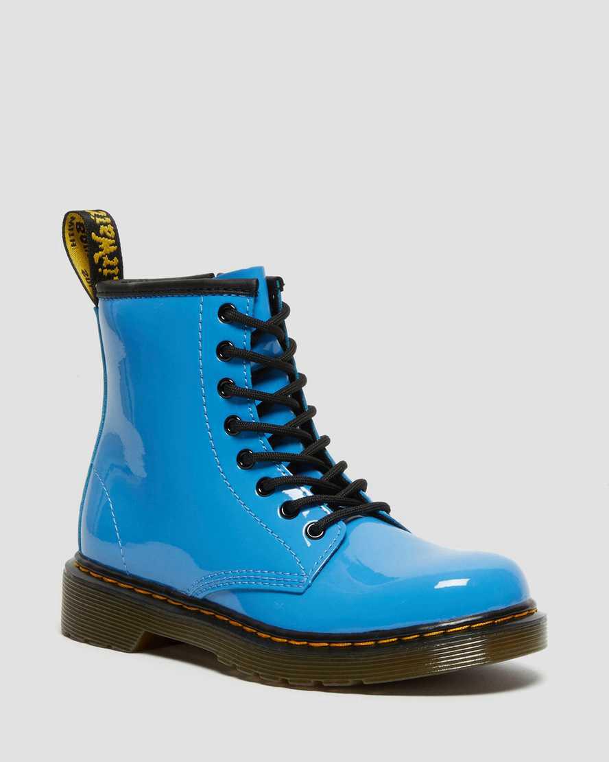 Dr Martens Junior 1460 Rugan Deri Çocuk Bağcıklı Bot Mavi Türkiye | 31780-IGVJ
