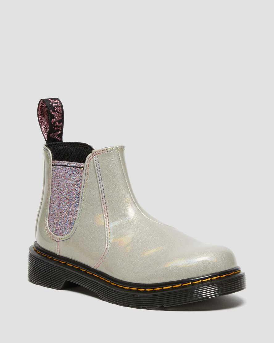 Dr Martens Junior 2976 Sparkle Rays Çocuk Chelsea Bot Gümüş Türkiye | 82567-ISOC
