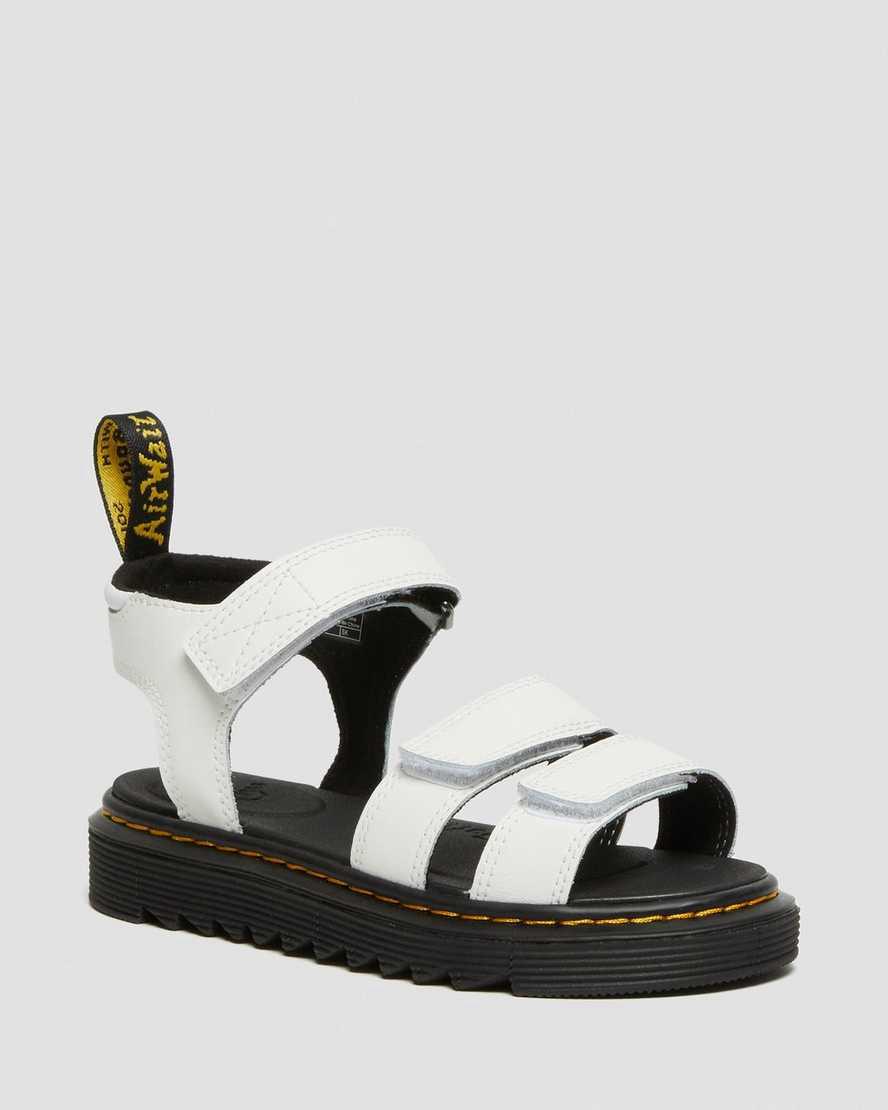 Dr Martens Junior Klaire Deri Askılı Çocuk Sandalet Beyaz Türkiye | 87936-THLS