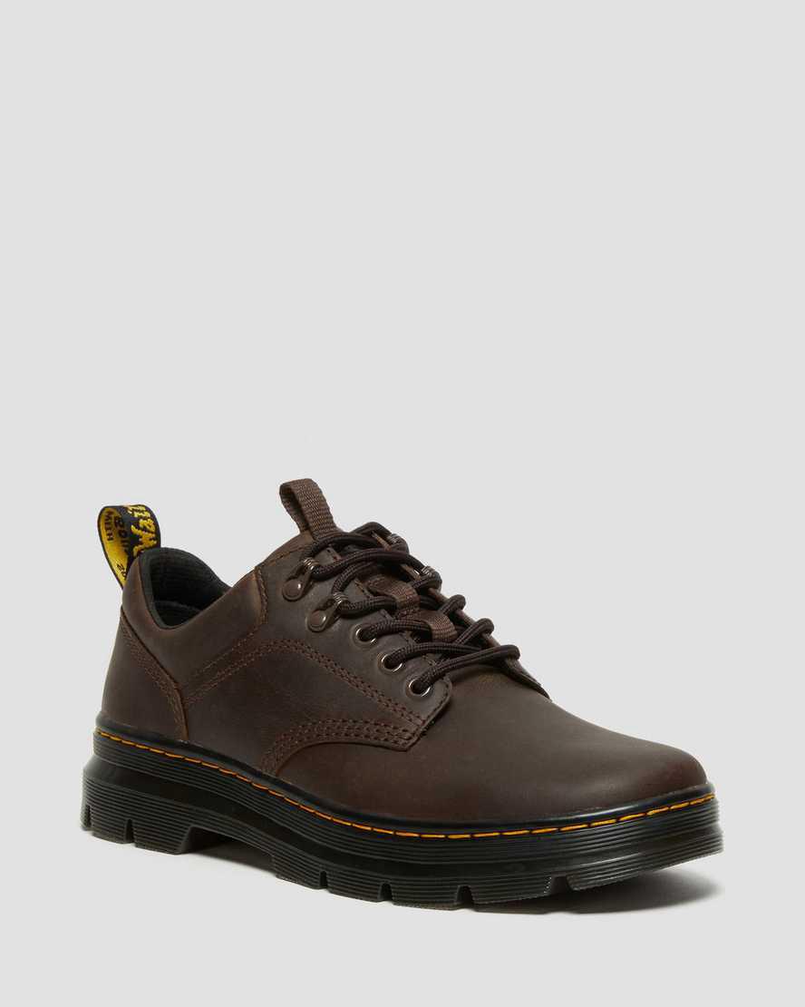Dr Martens Reeder Crazy Horse Deri Utility Erkek Oxford Ayakkabı Koyu Kahverengi Türkiye | 40581-JILP