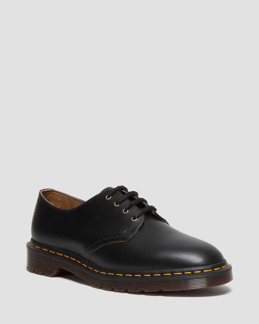 Dr Martens Smiths Vintage Smooth Deri Elbise Erkek Oxford Ayakkabı Siyah Türkiye | 12506-XGQO