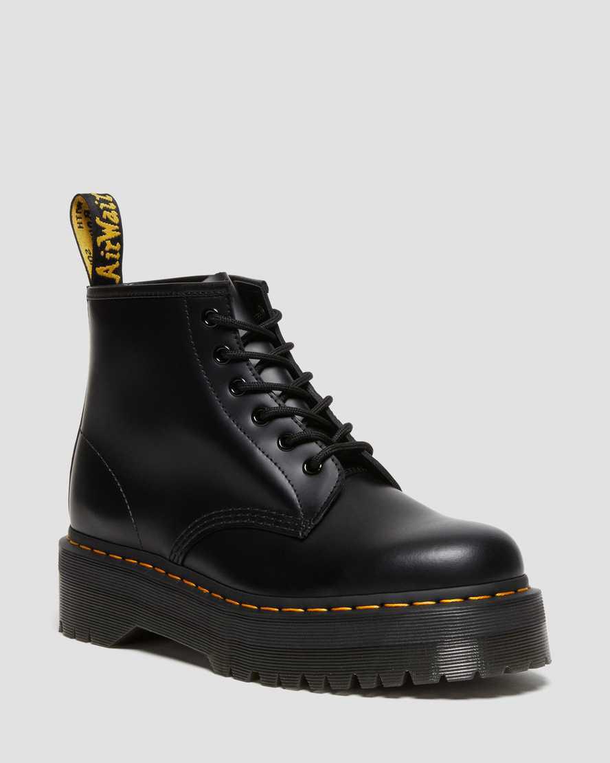 Dr Martens 101 Smooth Deri Platform Kadın Bilek Boy Bot Siyah  Türkiye |  51794-VFUL