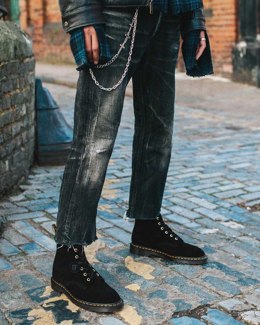 Dr Martens 101 Süet Erkek Bilek Boy Bot Siyah  Türkiye |  38924-KUCL