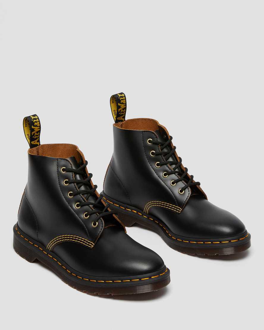 Dr Martens 101 Vintage Smooth Deri Erkek Bilek Boy Bot Siyah  Türkiye |  91248-HXIK