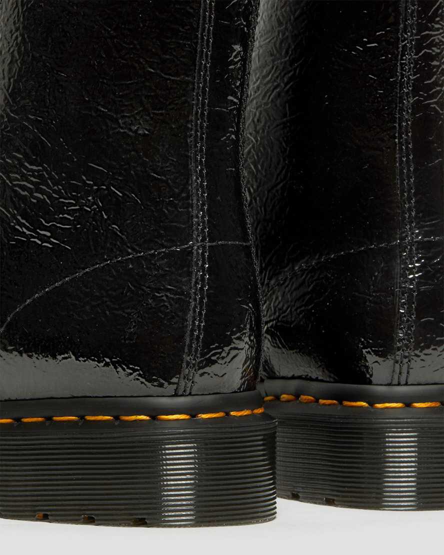 Dr Martens 1460 Distressed Rugan Deri Kadın Bağcıklı Bot Siyah  Türkiye |  28694-OUFL