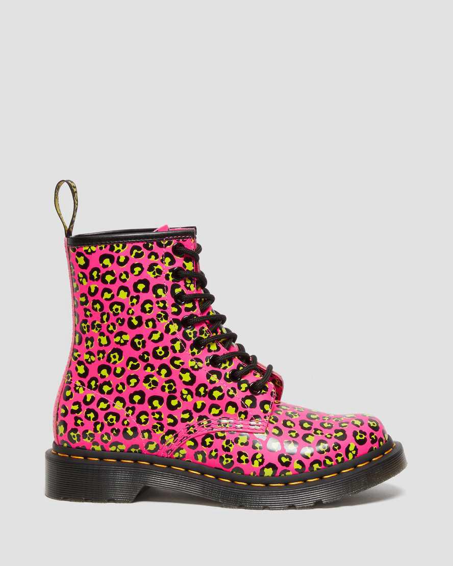 Dr Martens 1460 Leopard Smooth Deri Dantel Up Kadın Bilek Boy Bot Pembe  Türkiye |  96130-WKRT
