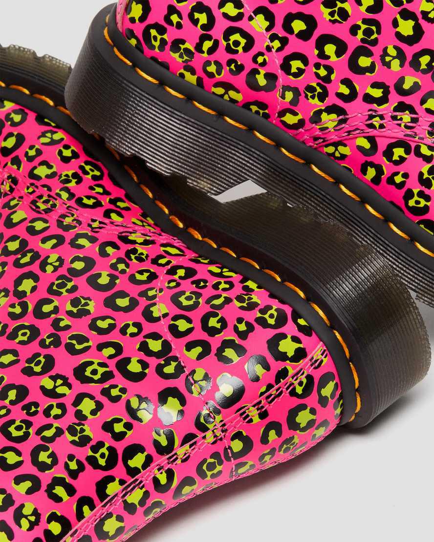 Dr Martens 1460 Leopard Smooth Deri Dantel Up Kadın Bilek Boy Bot Pembe  Türkiye |  96130-WKRT