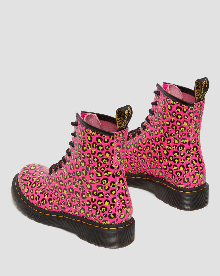 Dr Martens 1460 Leopard Smooth Deri Kadın Bağcıklı Bot Pembe  Türkiye |  91608-YUAF