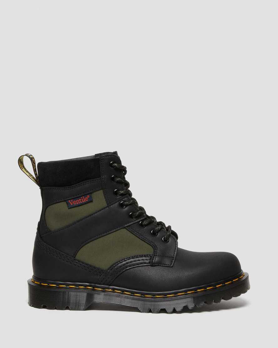 Dr Martens 1460 Made in England Yastıklı Panel Dantel Up Erkek Bilek Boy Bot Black/Olive Dockyard / Ventile / Eh  Türkiye |  05783-HNDL