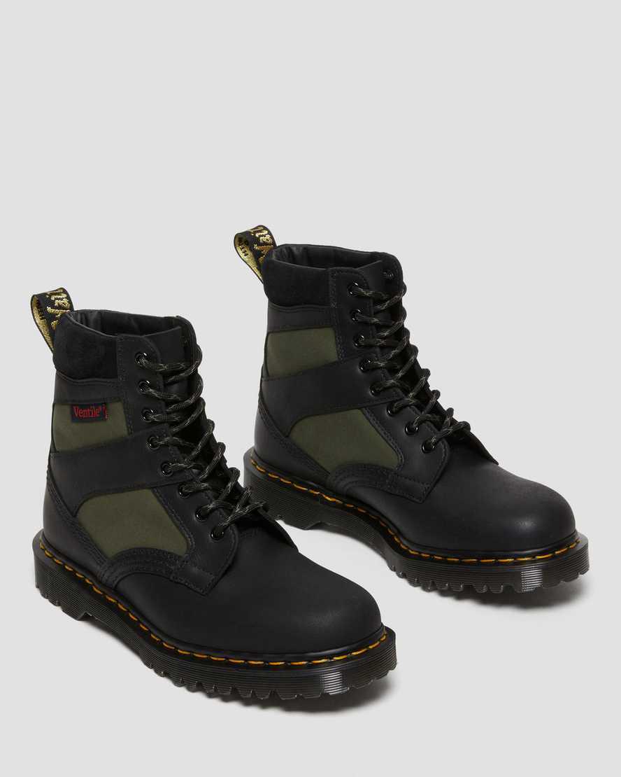 Dr Martens 1460 Made in England Yastıklı Panel Erkek Bağcıklı Bot Black/Olive Dockyard / Ventile / Eh  Türkiye |  75629-ADJQ
