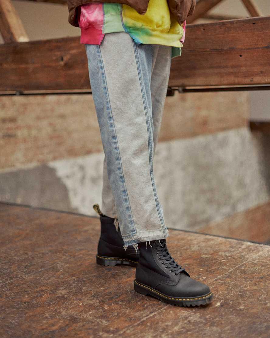 Dr Martens 1460 Panel Made in England Deri Dantel Up Erkek Bilek Boy Bot Siyah  Türkiye |  24760-QWLJ