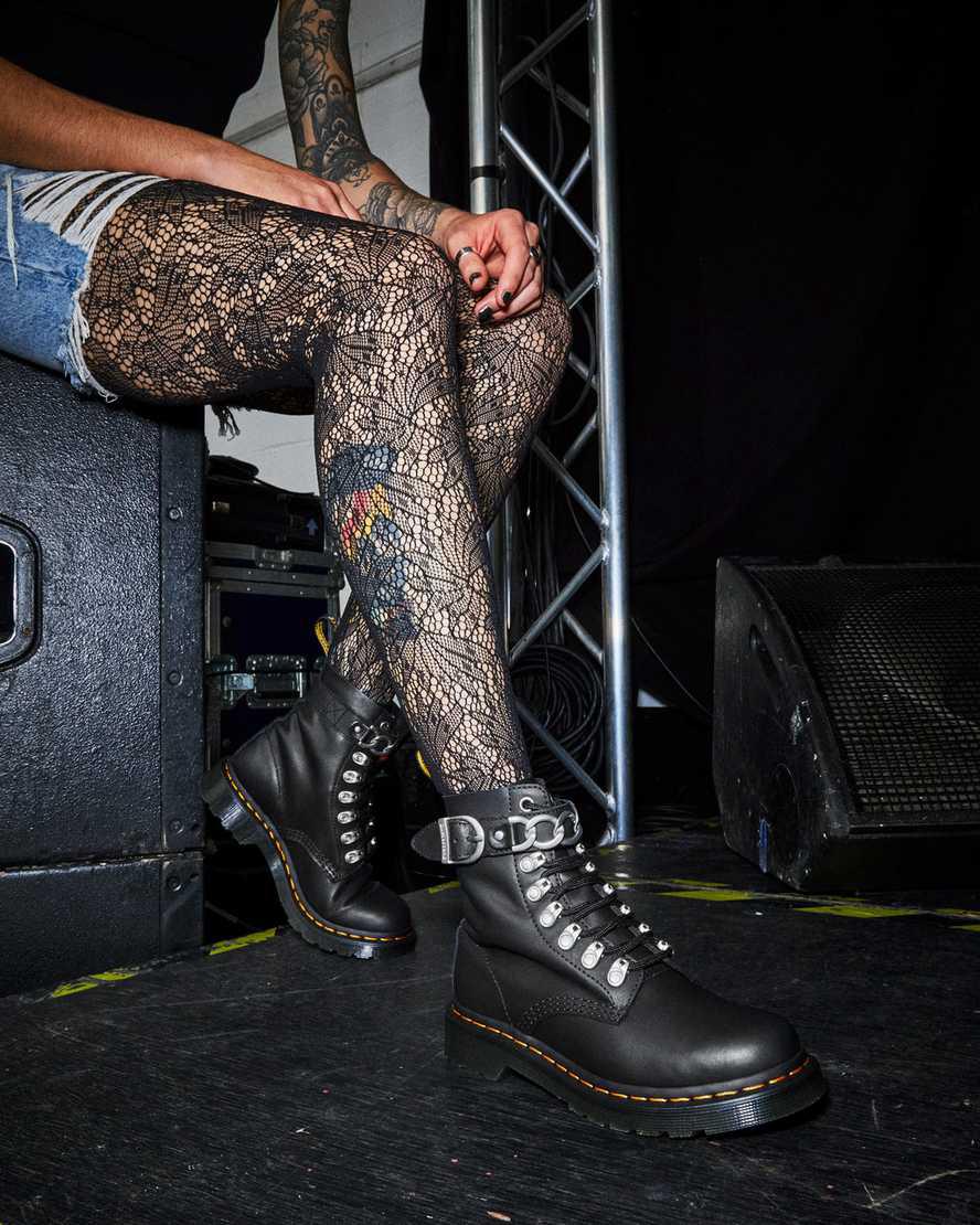 Dr Martens 1460 Pascal Chain Deri Kadın Bağcıklı Bot Siyah  Türkiye |  91578-ZOEJ