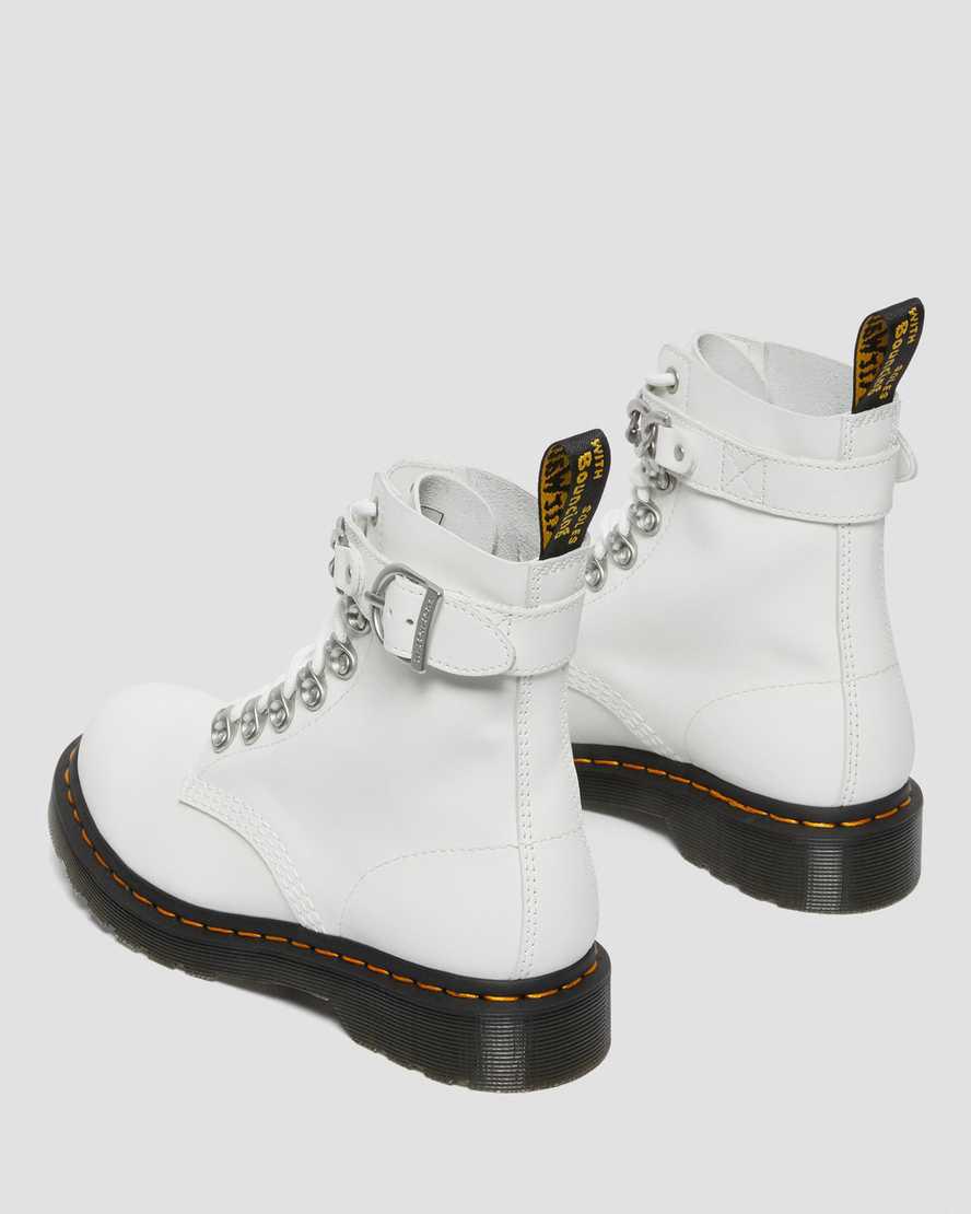 Dr Martens 1460 Pascal Chain Deri Kadın Bağcıklı Bot Beyaz  Türkiye |  95247-CDJL