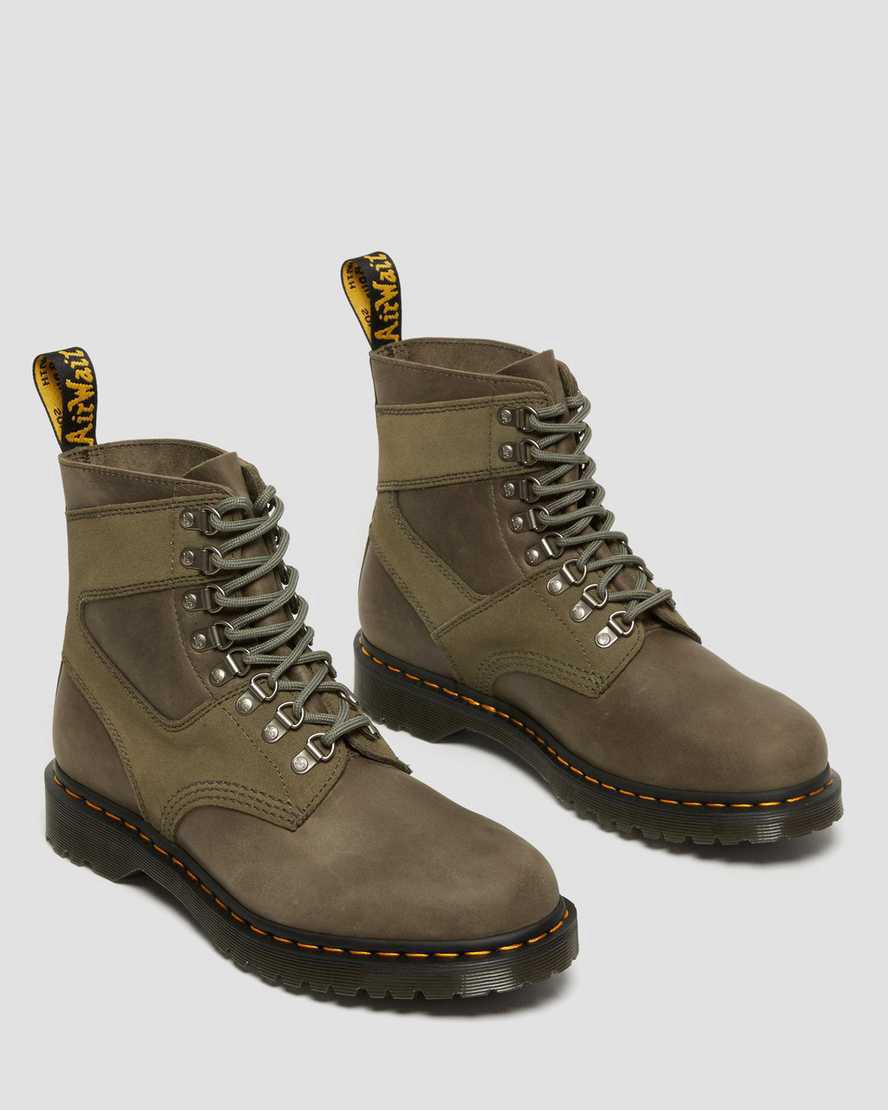 Dr Martens 1460 Pascal Deri & Süet Dantel Up Erkek Bilek Boy Bot Zeytin Yeşili  Türkiye |  65142-CZOM