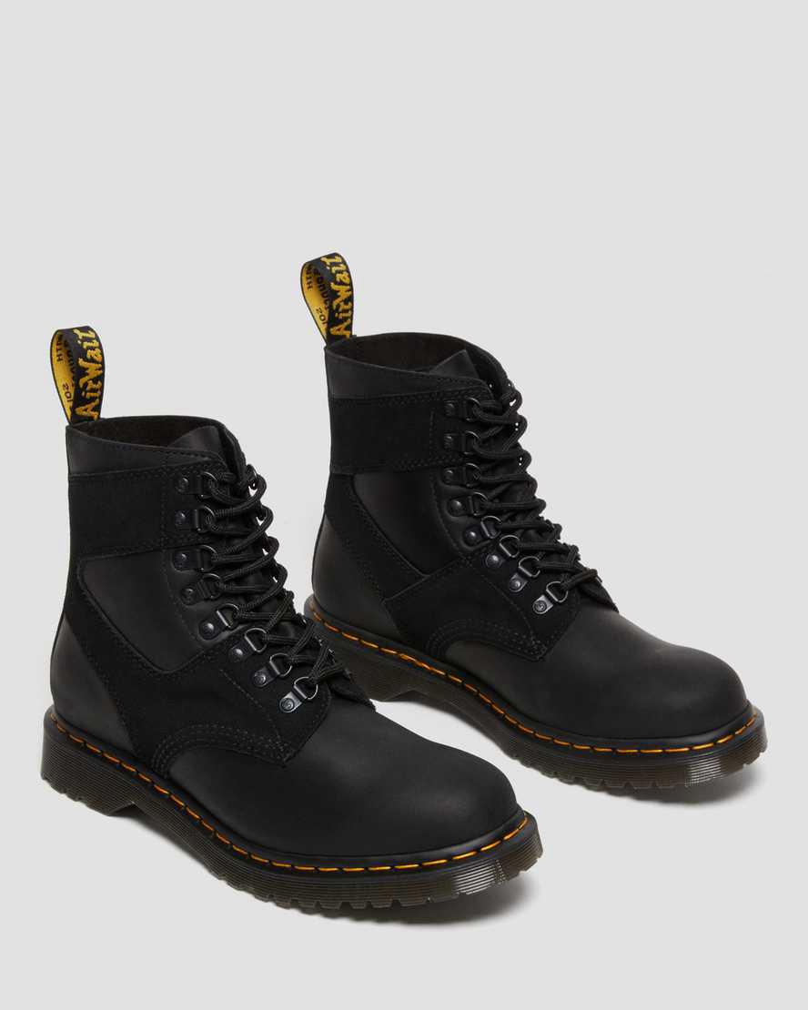 Dr Martens 1460 Pascal Deri & Süet Dantel Up Erkek Bilek Boy Bot Siyah  Türkiye |  82934-QDCB