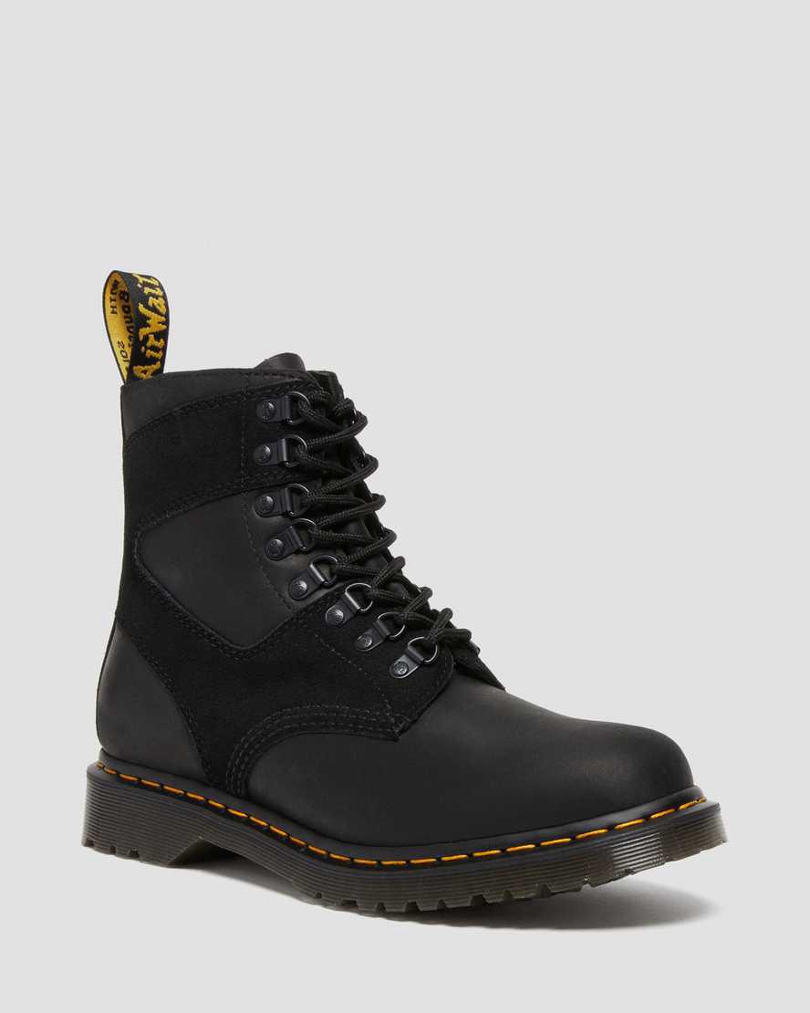 Dr Martens 1460 Pascal Deri & Süet Dantel Up Erkek Bilek Boy Bot Siyah  Türkiye |  82934-QDCB