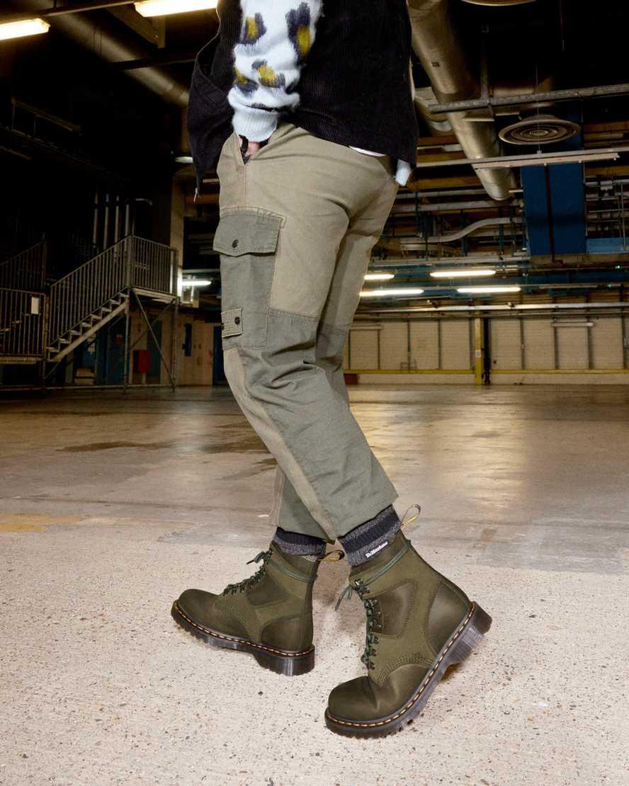 Dr Martens 1460 Pascal Deri & Süet Erkek Bağcıklı Bot Zeytin Yeşili  Türkiye |  63128-OAXT
