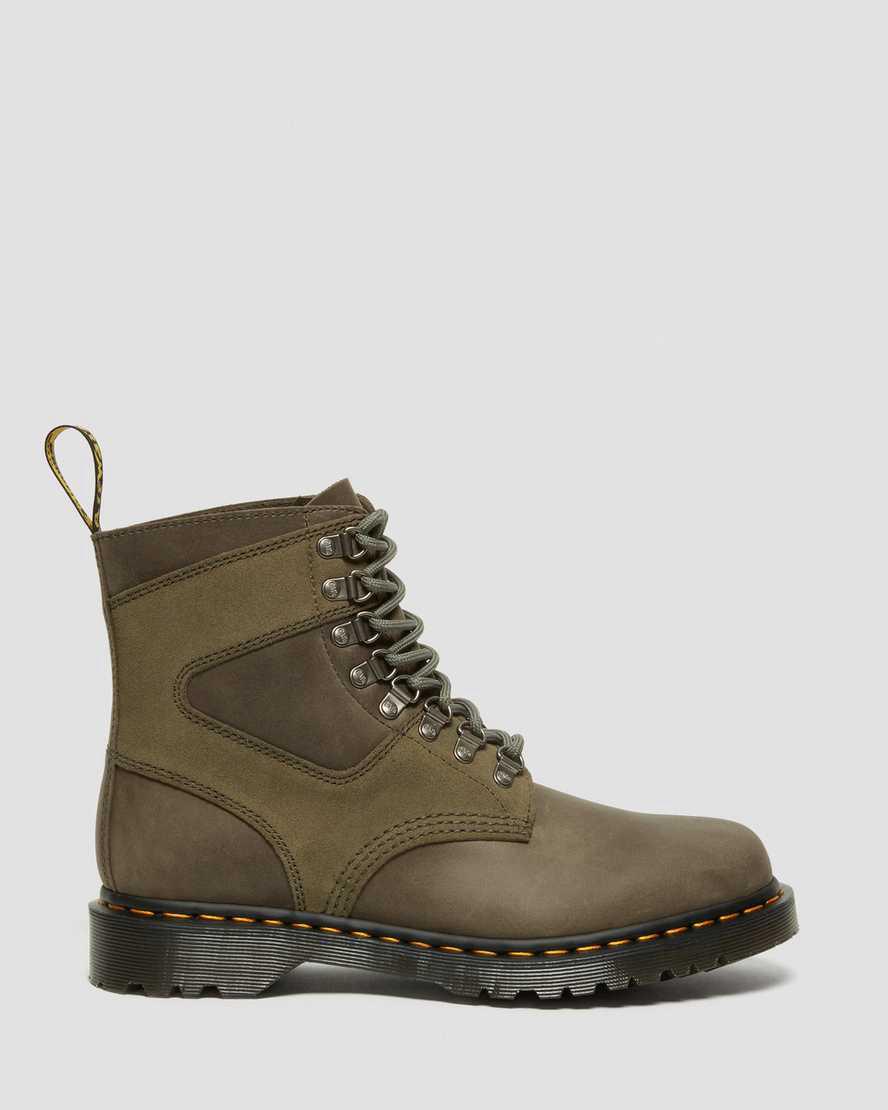 Dr Martens 1460 Pascal Deri & Süet Erkek Bağcıklı Bot Zeytin Yeşili  Türkiye |  63128-OAXT