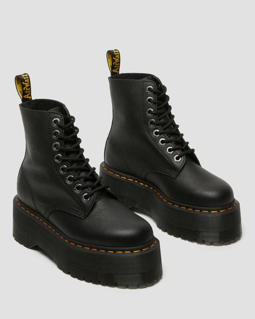 Dr Martens 1460 Pascal Max Deri Kadın Kalın Taban Bot Siyah  Türkiye |  26431-PZDJ