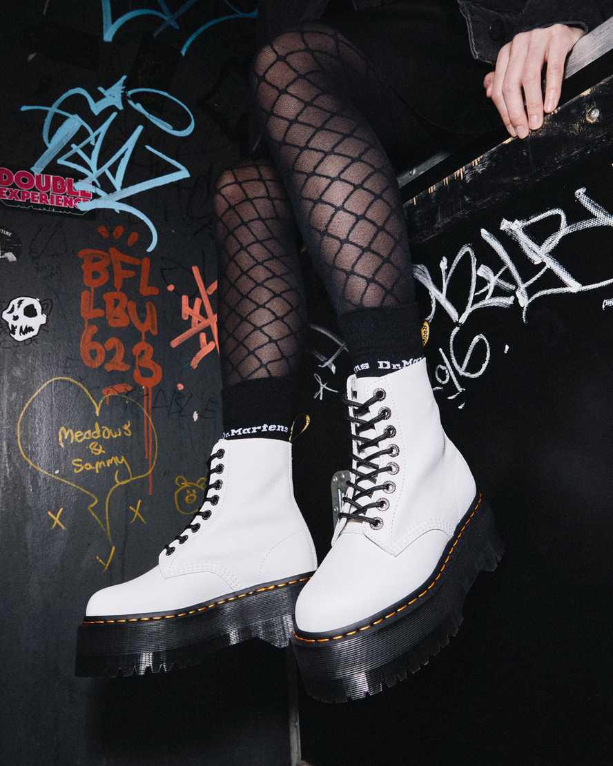 Dr Martens 1460 Pascal Max Deri Kadın Kalın Taban Bot Beyaz  Türkiye |  98756-AXDK
