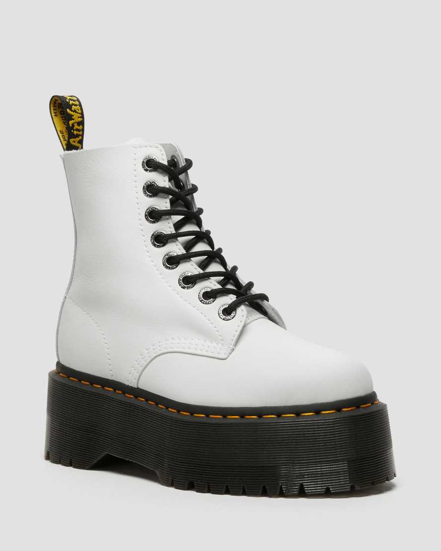 Dr Martens 1460 Pascal Max Deri Kadın Kalın Taban Bot Beyaz  Türkiye |  98756-AXDK