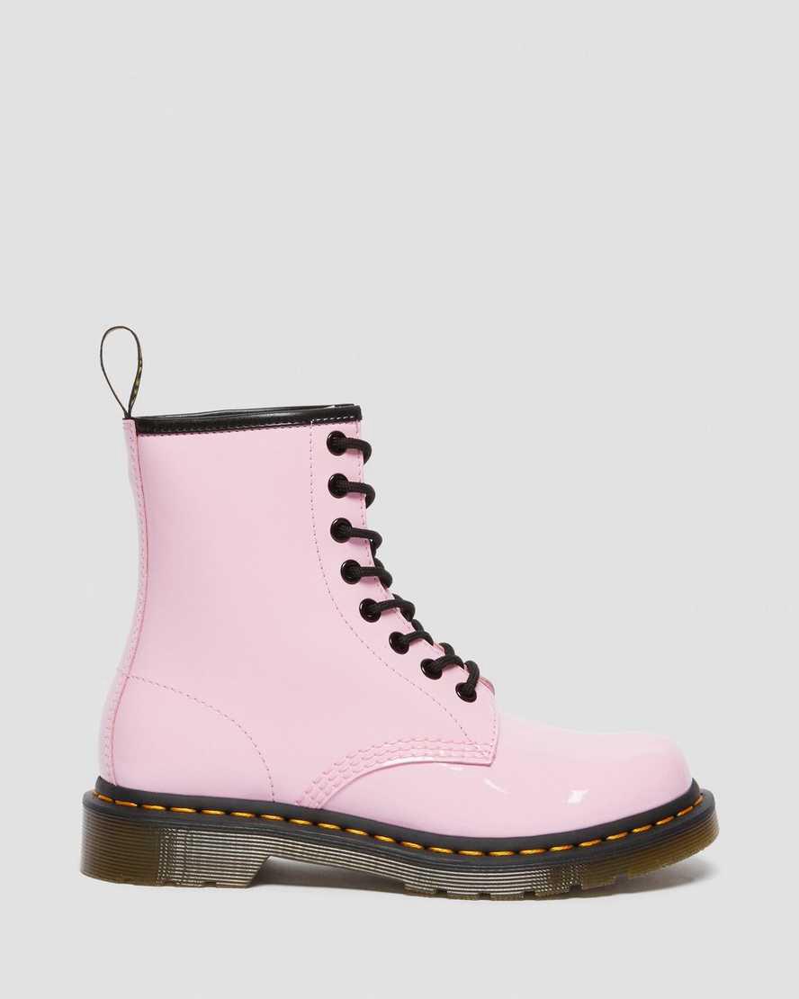 Dr Martens 1460 Rugan Deri Dantel Up Kadın Bilek Boy Bot Pembe  Türkiye |  23187-VGSP