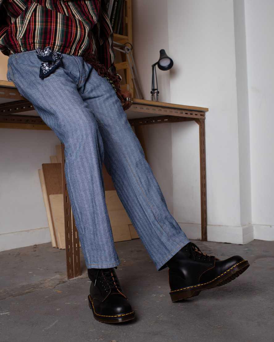 Dr Martens 1460 Vintage Made in England Dantel Up Kadın Bilek Boy Bot Siyah  Türkiye |  08169-SRHF