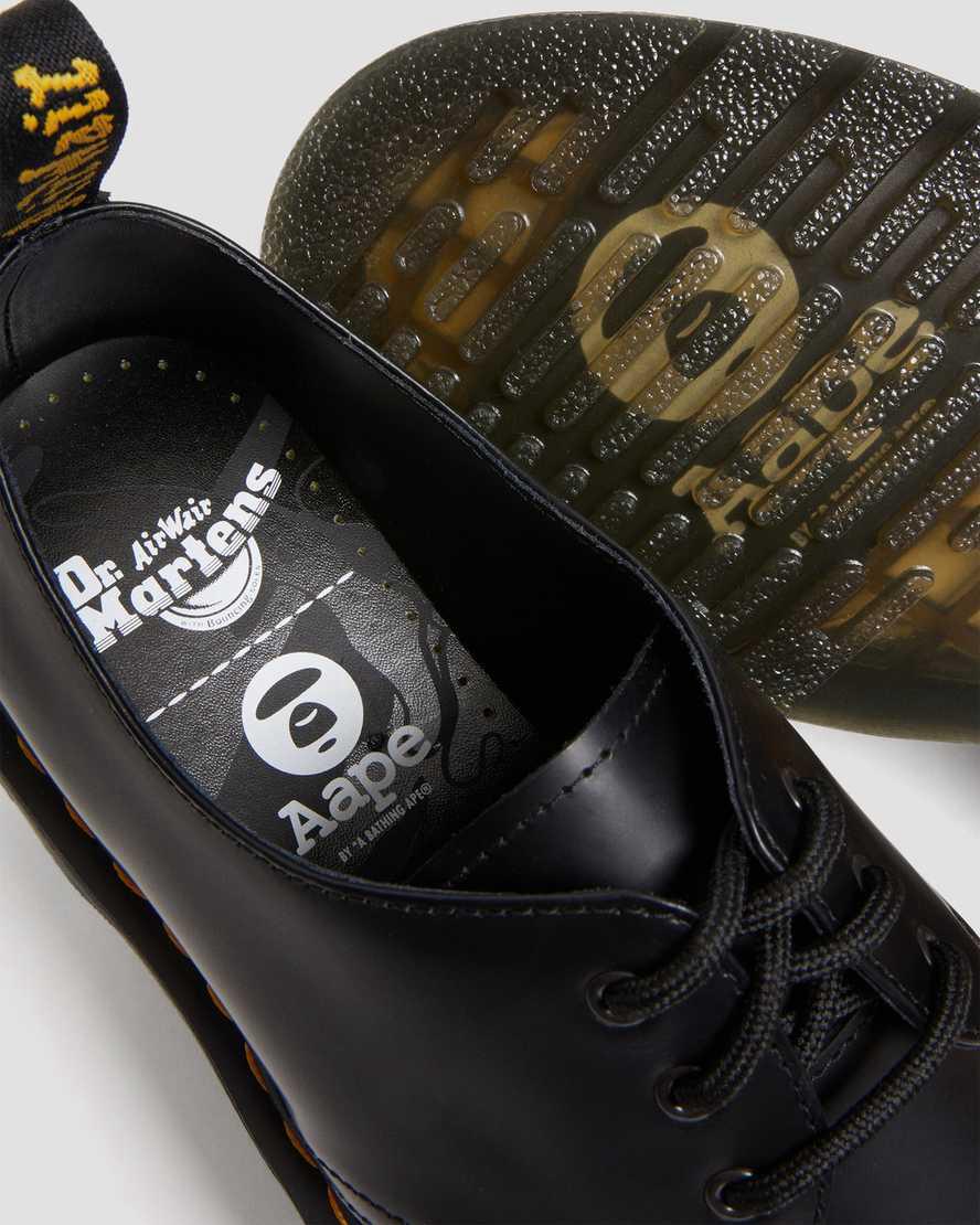 Dr Martens 1461 AAPE Smooth Deri Kadın Oxford Ayakkabı Siyah  Türkiye |  45026-TMWV
