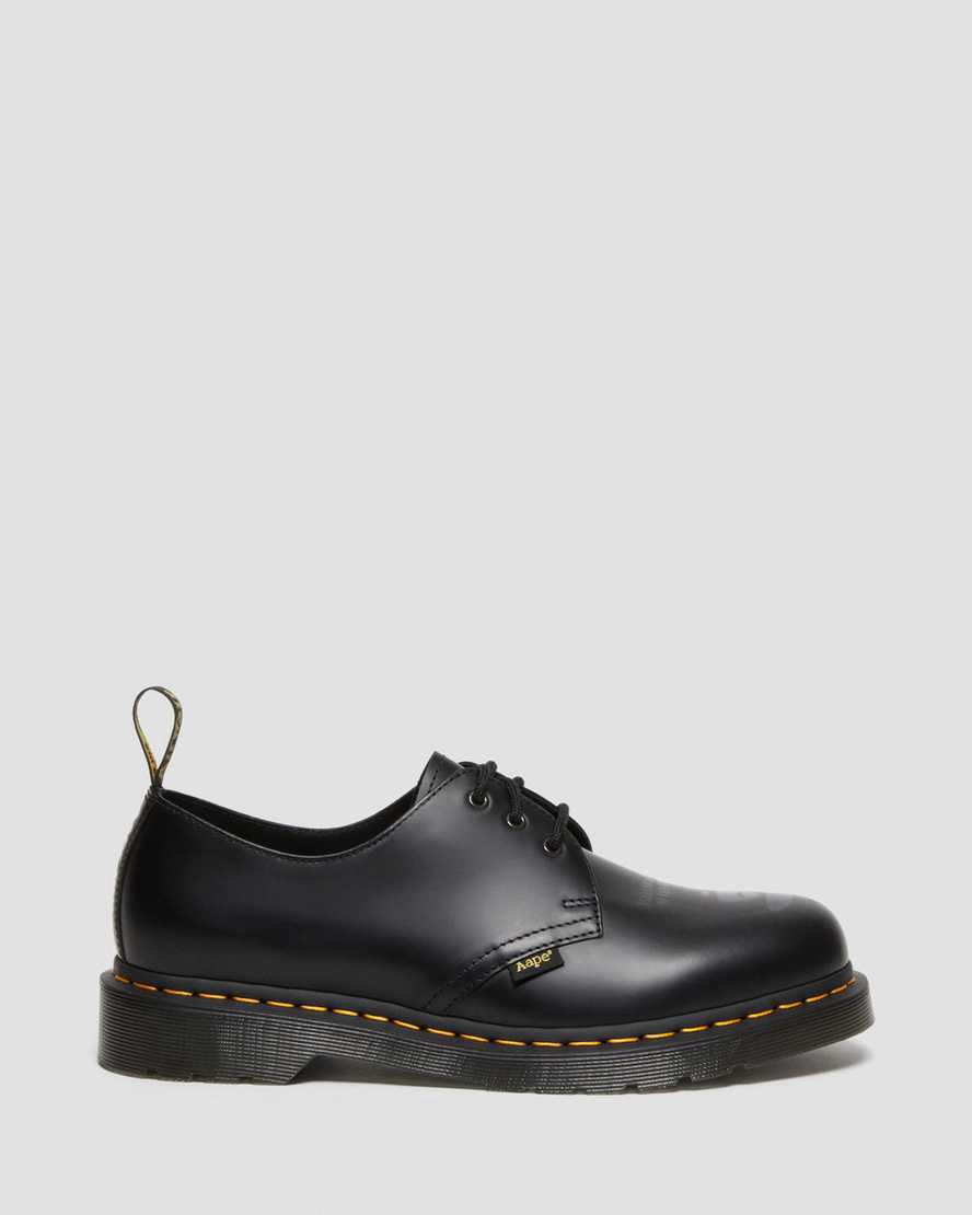 Dr Martens 1461 AAPE Smooth Deri Kadın Oxford Ayakkabı Siyah  Türkiye |  45026-TMWV