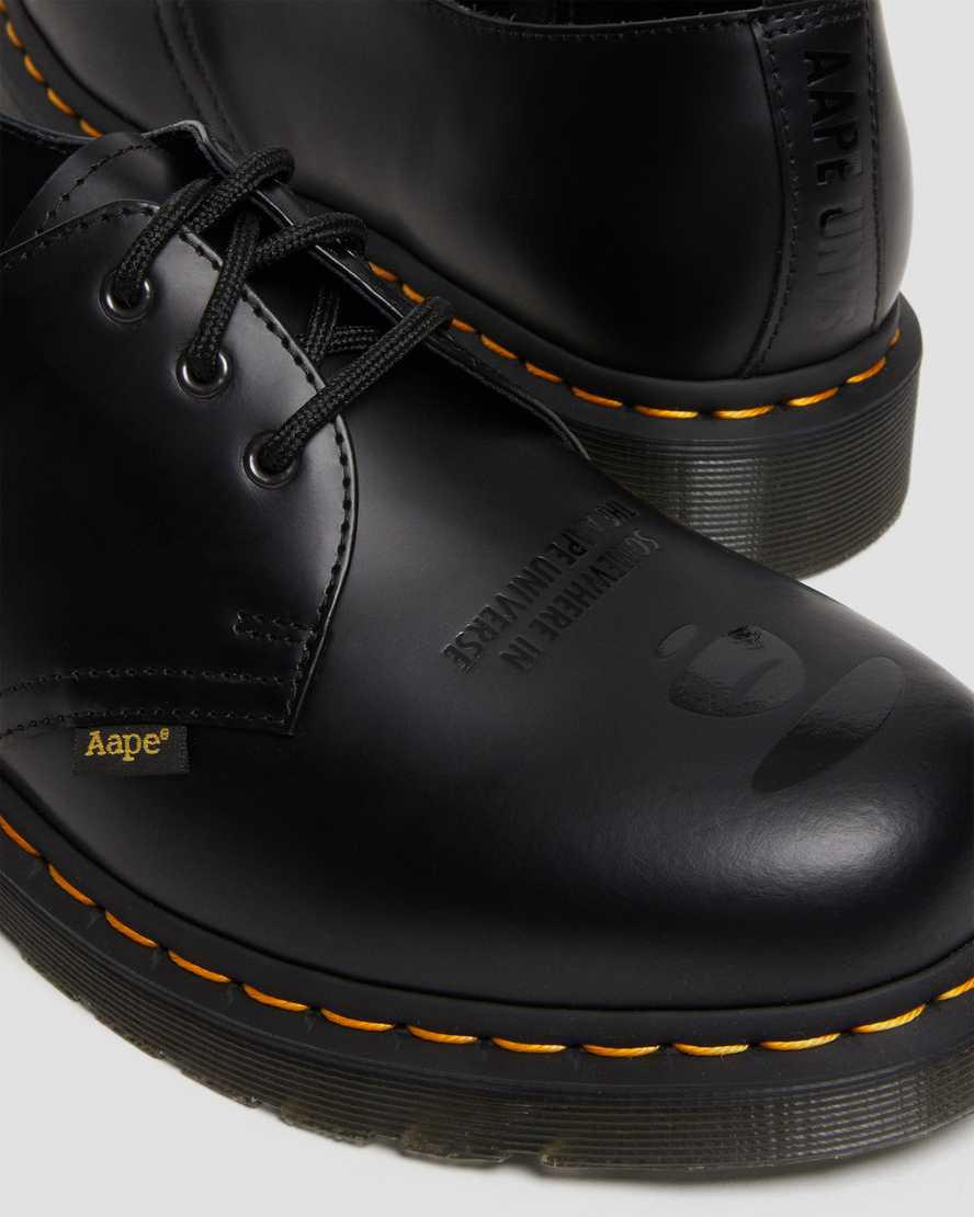 Dr Martens 1461 AAPE Smooth Deri Kadın Oxford Ayakkabı Siyah  Türkiye |  45026-TMWV