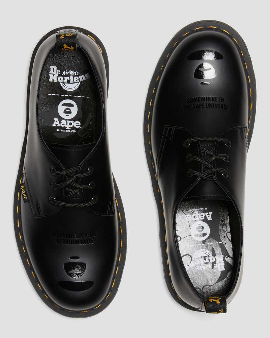 Dr Martens 1461 AAPE Smooth Deri Kadın Oxford Ayakkabı Siyah  Türkiye |  45026-TMWV