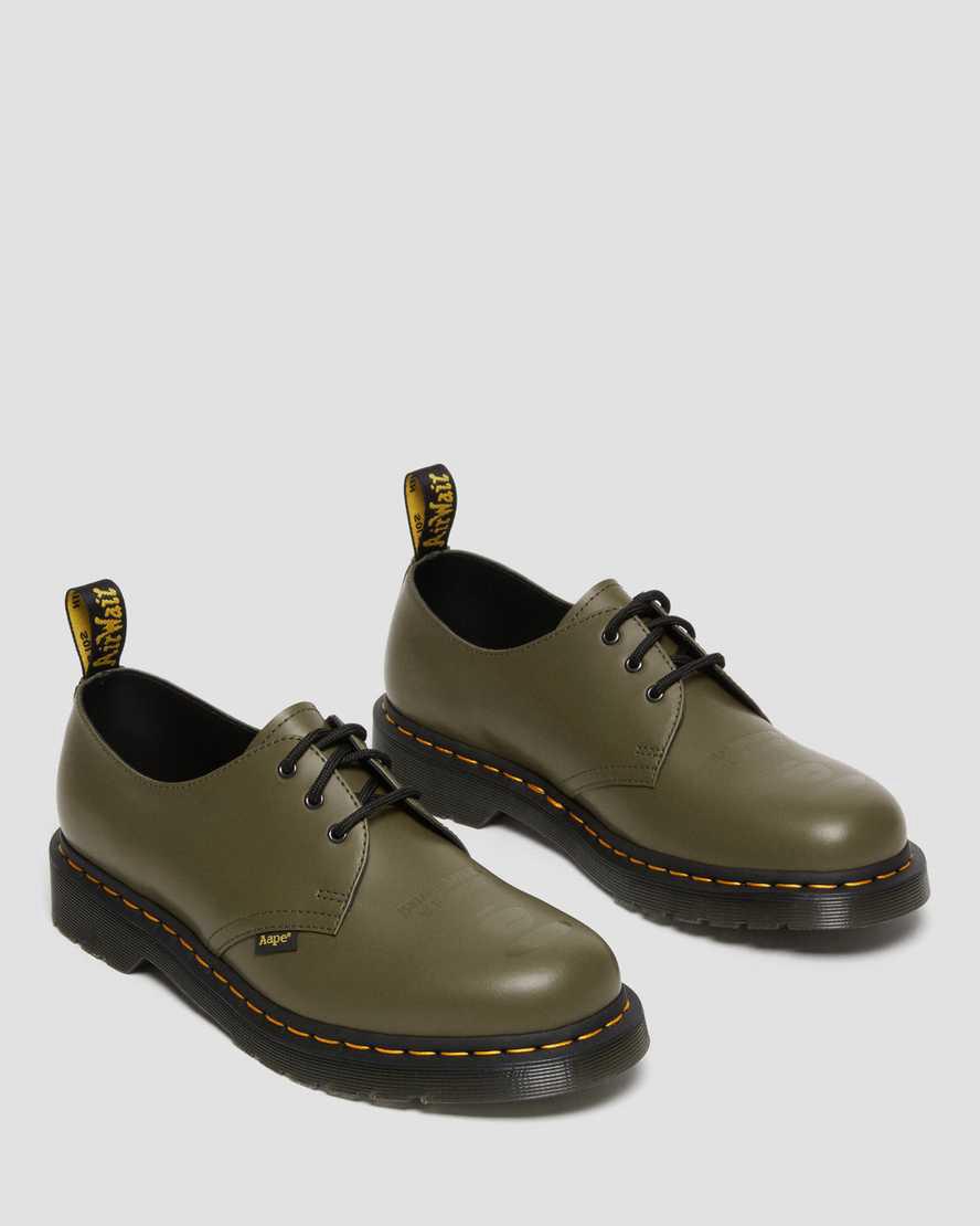 Dr Martens 1461 AAPE Smooth Deri Kadın Oxford Ayakkabı Zeytin Yeşili Yeşil  Türkiye |  83016-SYKV