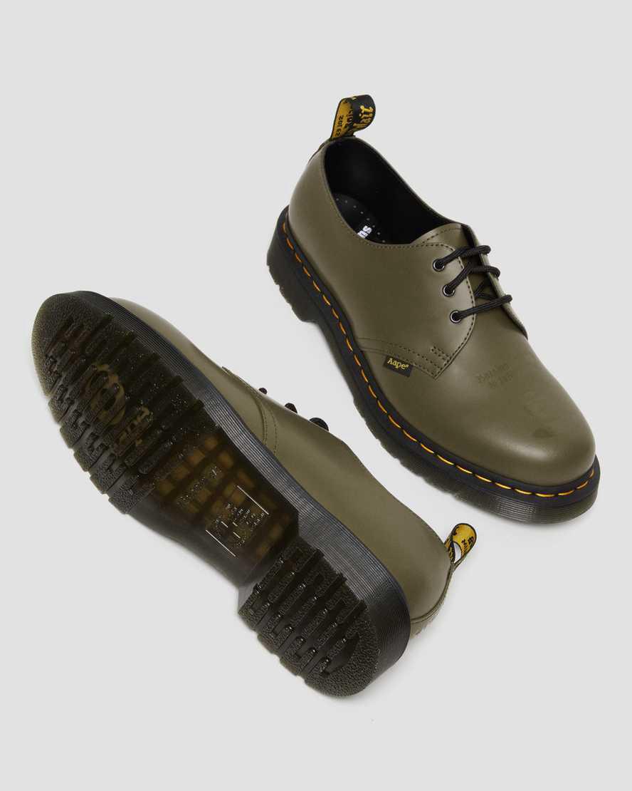 Dr Martens 1461 AAPE Smooth Deri Kadın Oxford Ayakkabı Zeytin Yeşili Yeşil  Türkiye |  83016-SYKV