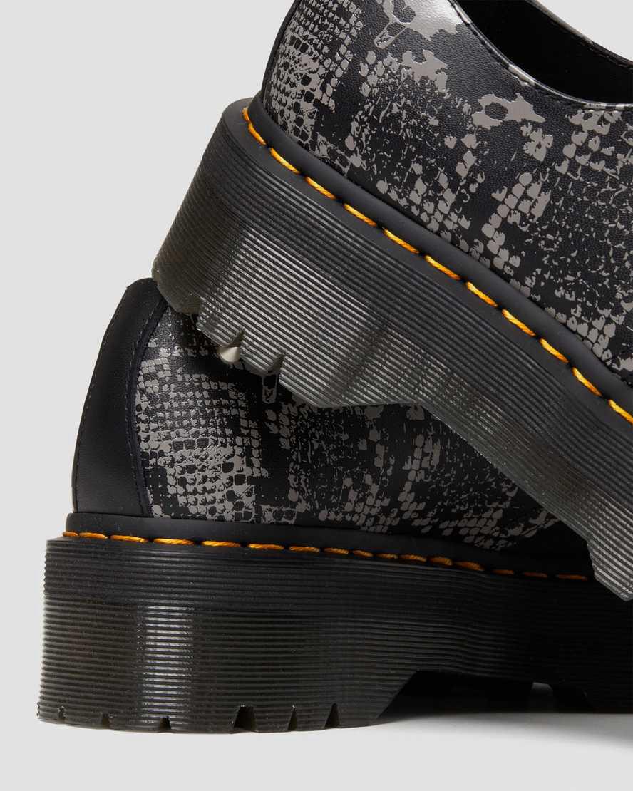 Dr Martens 1461 Animal Clash Deri & Süet Kadın Platform Ayakkabı Black/Grey Backhand  Türkiye |  34870-ITKD