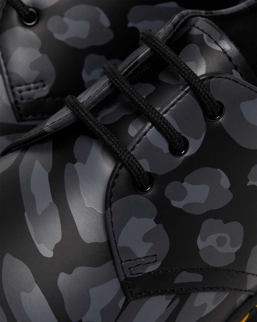 Dr Martens 1461 Distorted Leopard Print Kadın Oxford Ayakkabı Siyah  Türkiye |  50768-NMYE