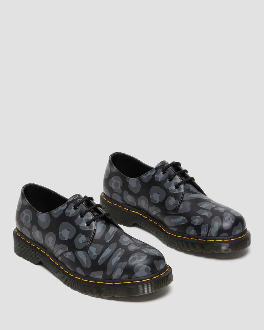Dr Martens 1461 Distorted Leopard Print Kadın Oxford Ayakkabı Siyah  Türkiye |  50768-NMYE