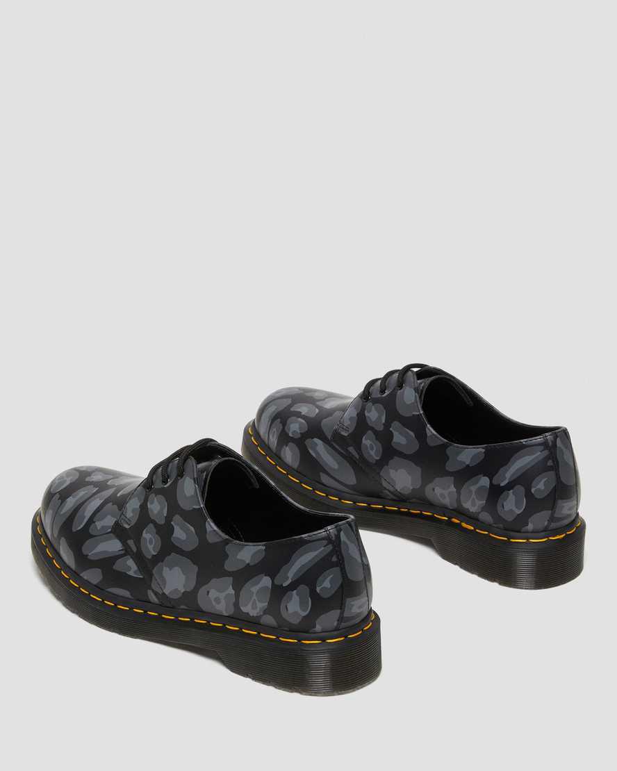 Dr Martens 1461 Distorted Leopard Print Kadın Oxford Ayakkabı Siyah  Türkiye |  50768-NMYE